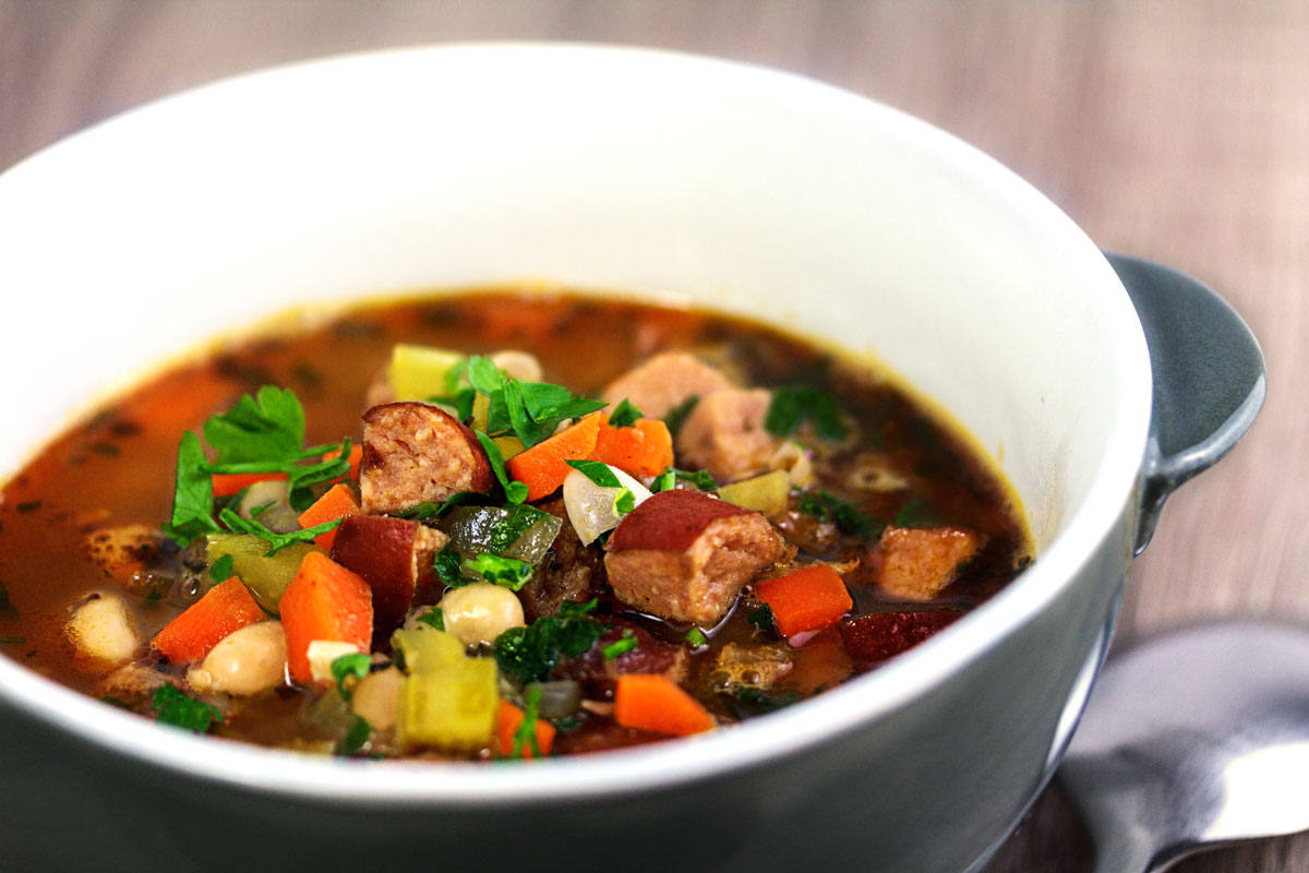Rezept: Weiße Bohnen Gemüse Suppe
